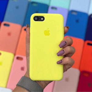 flexible tpu materials Silicone Case (NEON YELLOW)  solid  iphone case