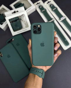 flexible tpu materials Silicon Case (PINE GREEN solid comfortable feel