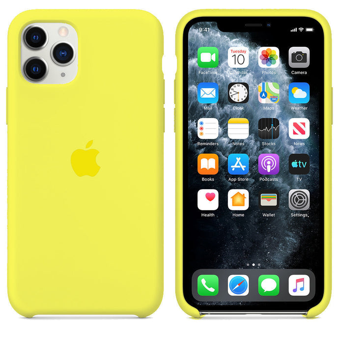 flexible tpu materials Silicone Case (NEON YELLOW)  solid  iphone case